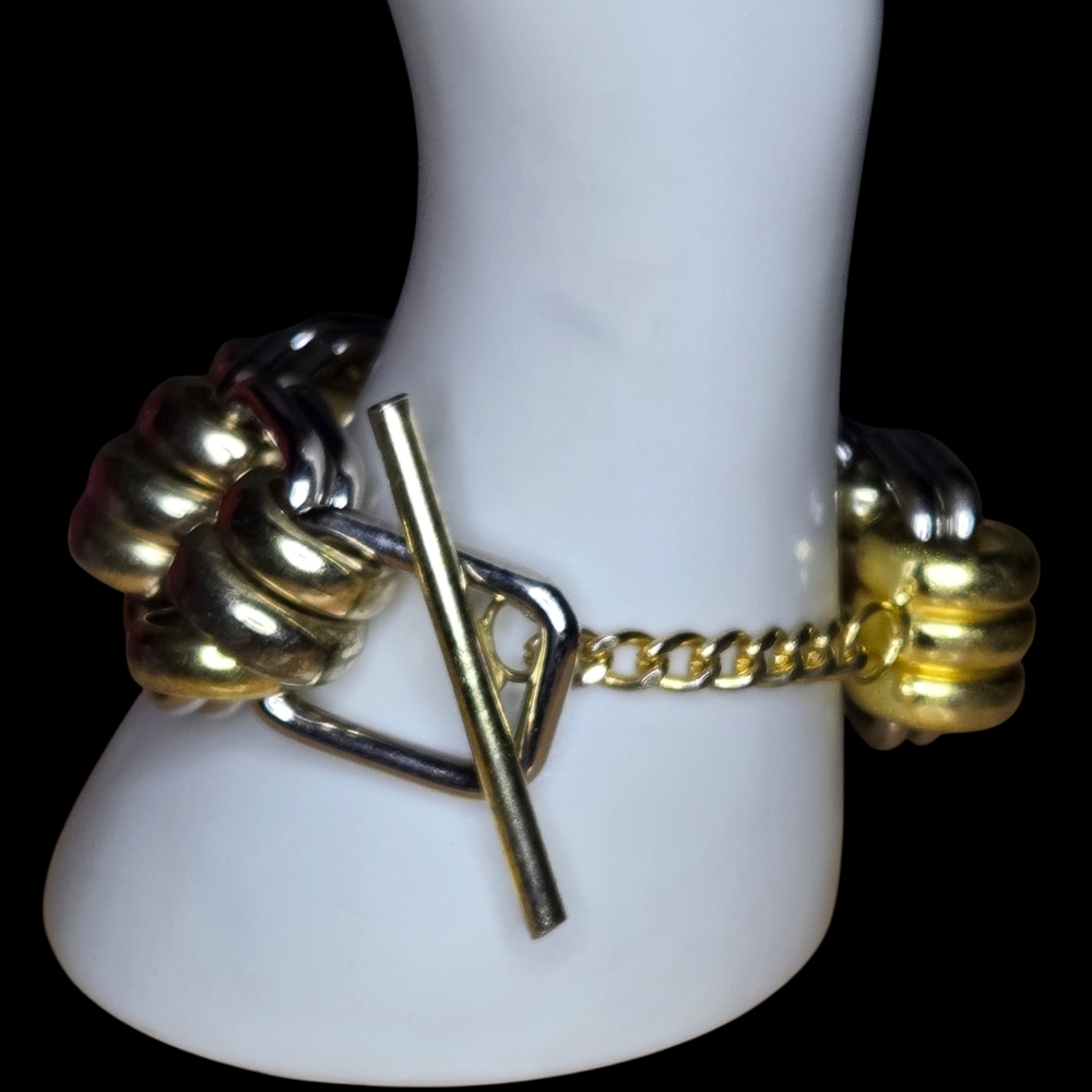 Vtg GIVENCHY  2 Tone, 18kgp, Bracelet - Picture 5 of 5